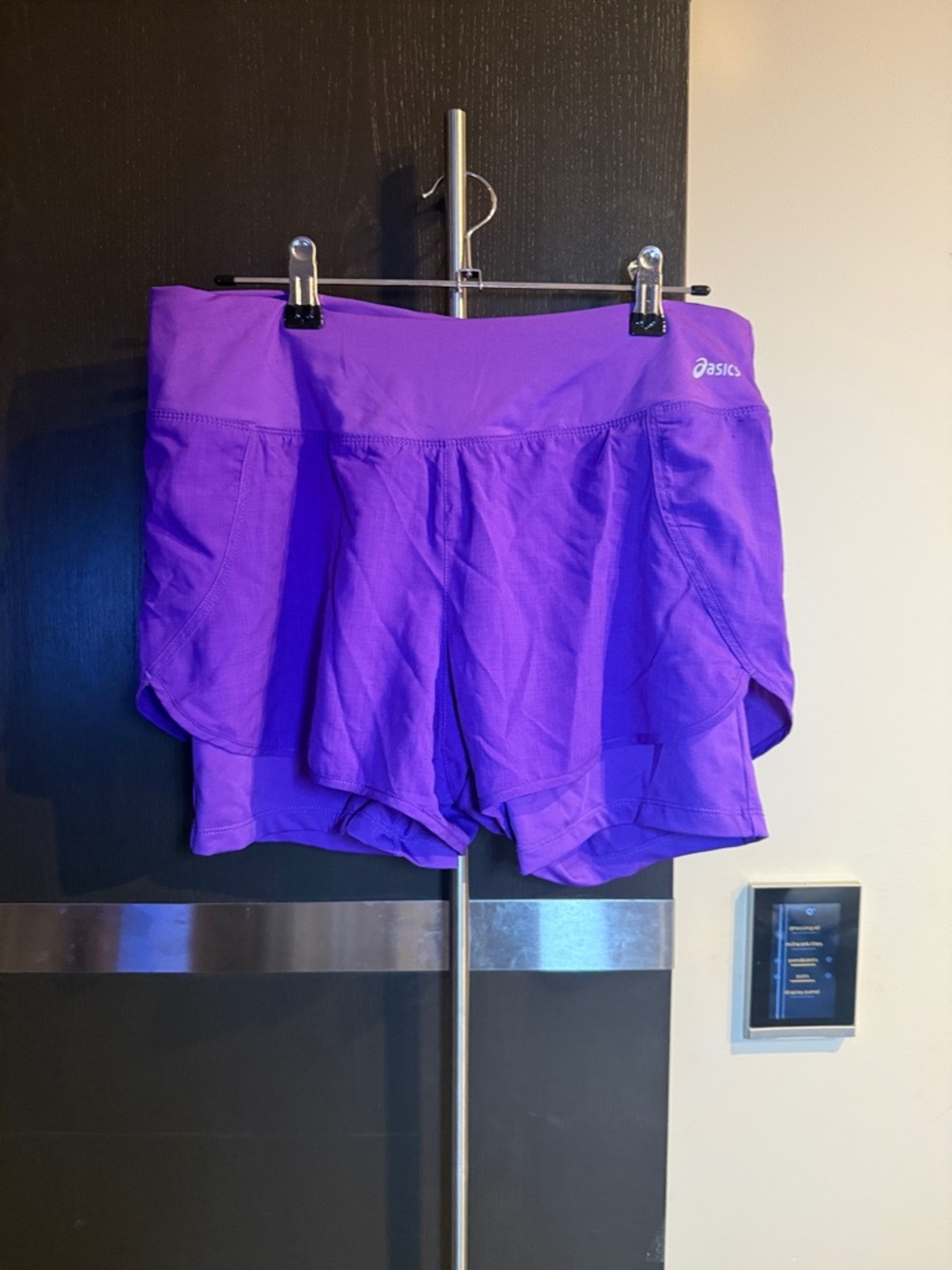Asics Purple Women's Running Shorts with liner Athletic Shorts- like new